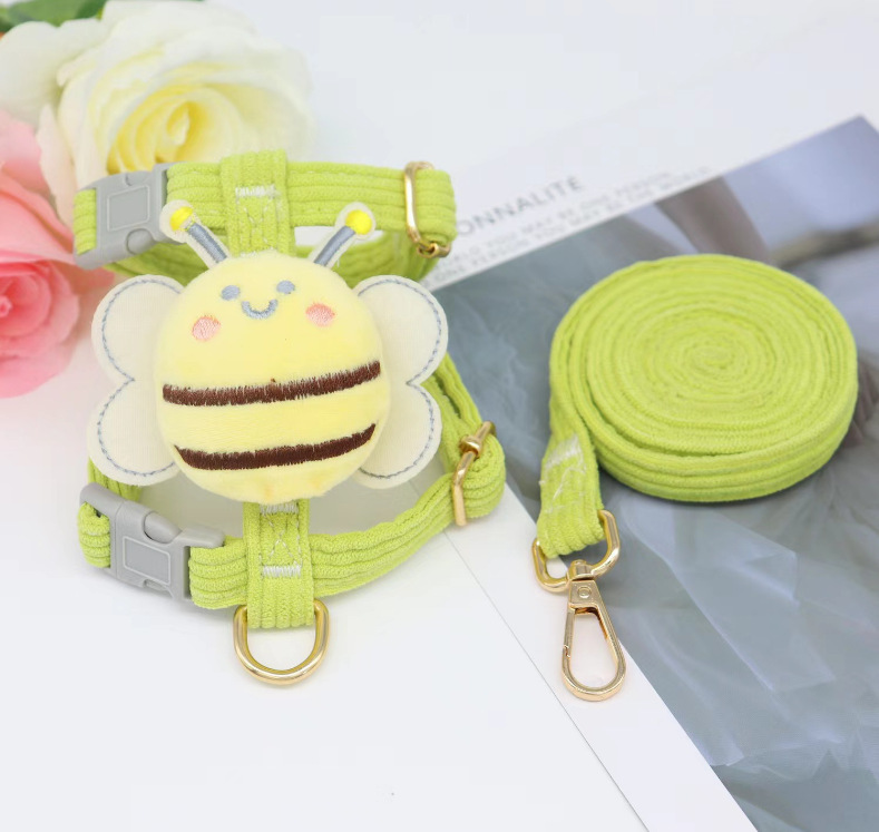 2025 New Pet Lightweight Back Bee Strap Walking Outing Traction Rope Small and Medium sized Dog Chest