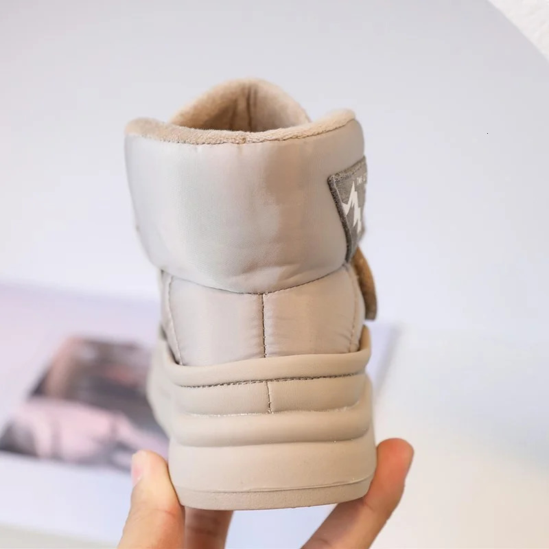Childrens Snow Boots Winter Leather Bling Rhinestone Kids Shoes Warm Plush Princess Fashion Girls 2236 241127
