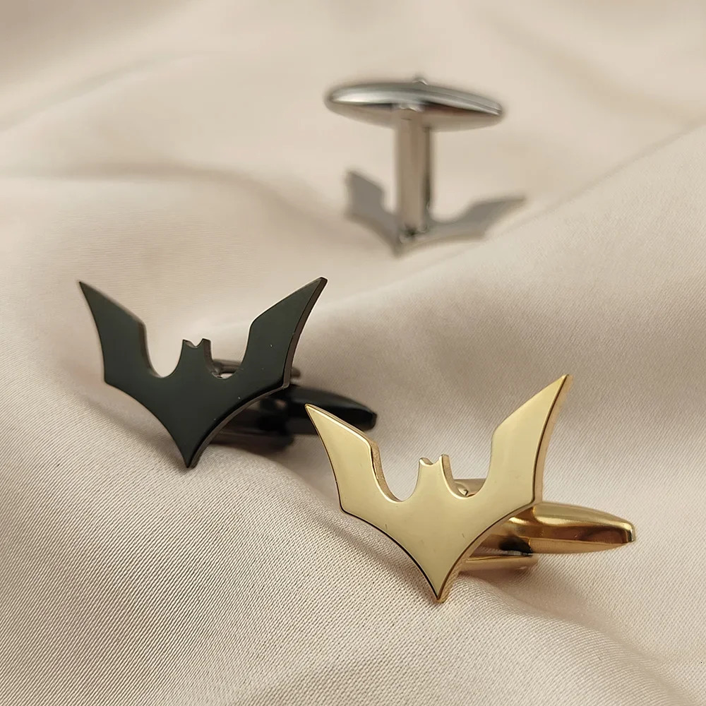 Bat Cufflinks for Men Sleeve Wrist Buttons Shirt Clasps Stainless Steel Cuff Buckle Wedding Grooms Jewelry Mens Accessories y241122