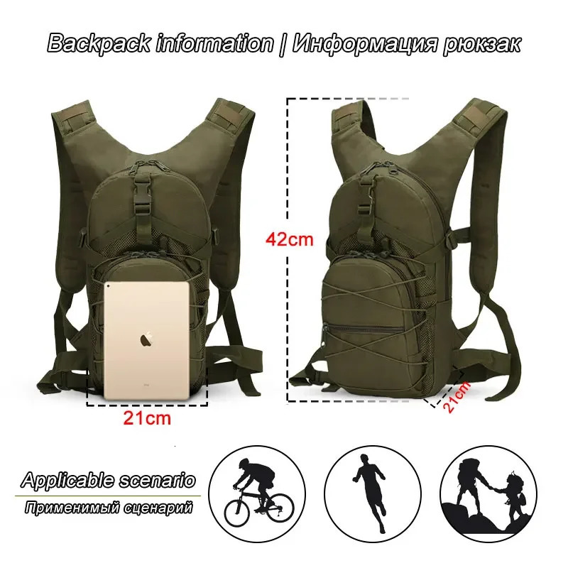 18L Men Tactical Shoulder Dry Bag for Men 800D Oxford Military Unisex Outdoor Sports Cycling Travel Climbing Camping Backpack 241127