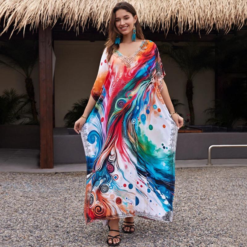 Beach Coverup Cotton Positioning Printing Holiday Sunscreen Home Furnishing Robe Cross Border 13 Color Editio