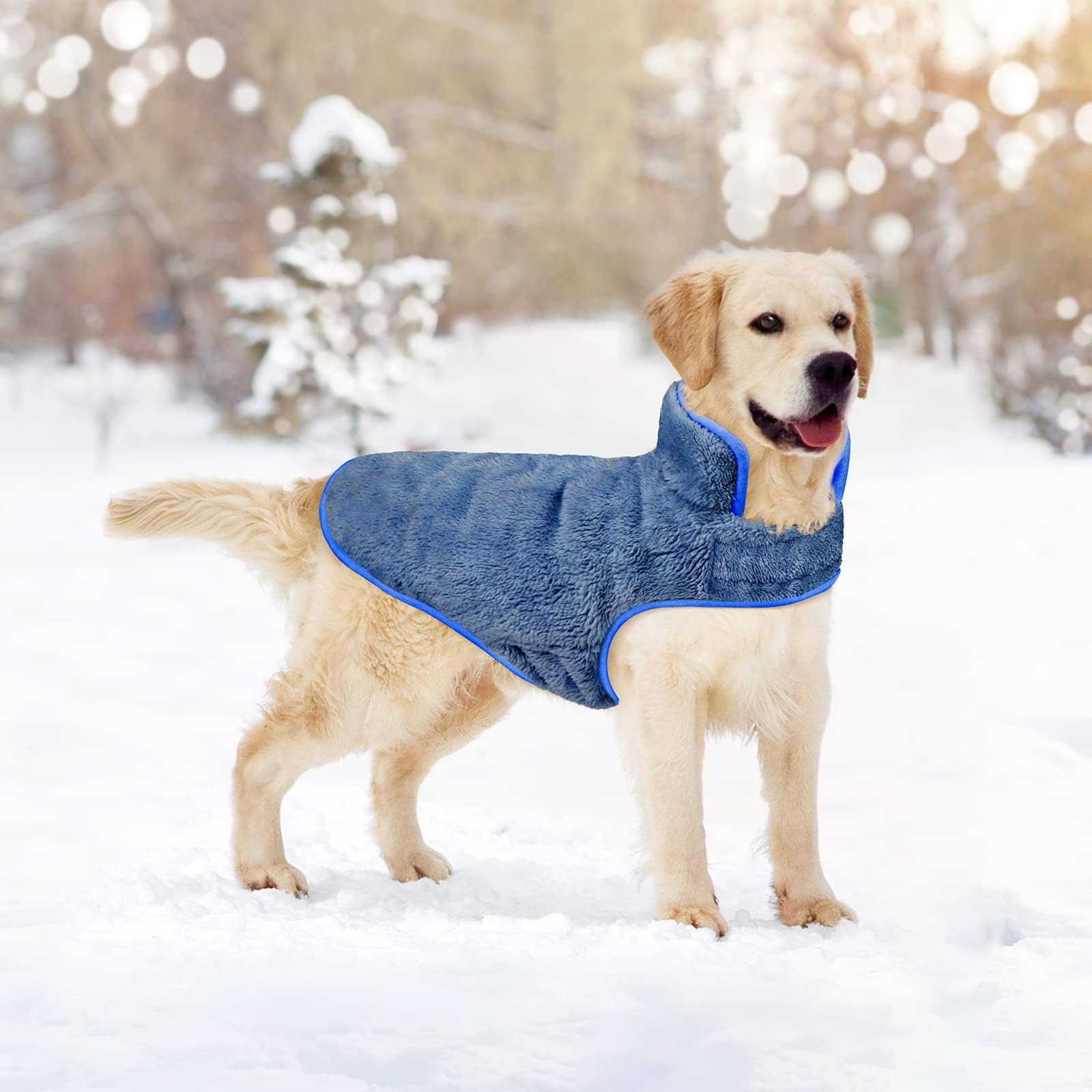 Malier Winter Coat, Reversible Fleece Cold Weather Coats Dogs, Windproof Warm Coat Snow et Vest Pet Dog Clothes for Small Large Dogs