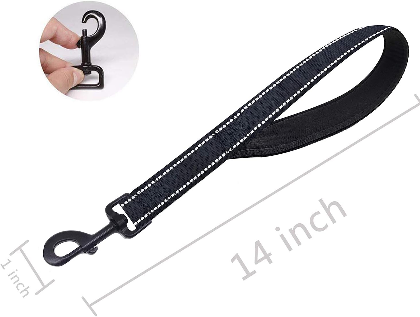 CHMETE Heavy Duty with Comfortable Padded Handle Reflective Training leashes for Medium Large Dogs Up to 80lbs (u201D Short Dog Leash