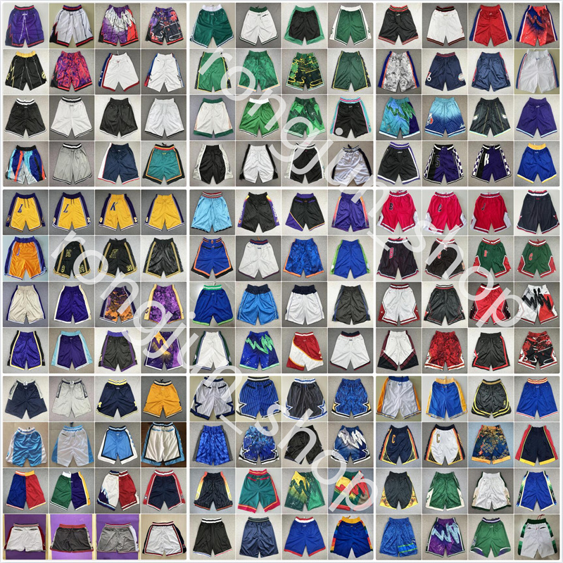 Fast delivery All Team Just Don Pockets Basketball Shorts Retro Sport Teal Hip-Pop Pants With Pocket Zipper Sweatpants Stitched Football Baseball Short Size S-XXL