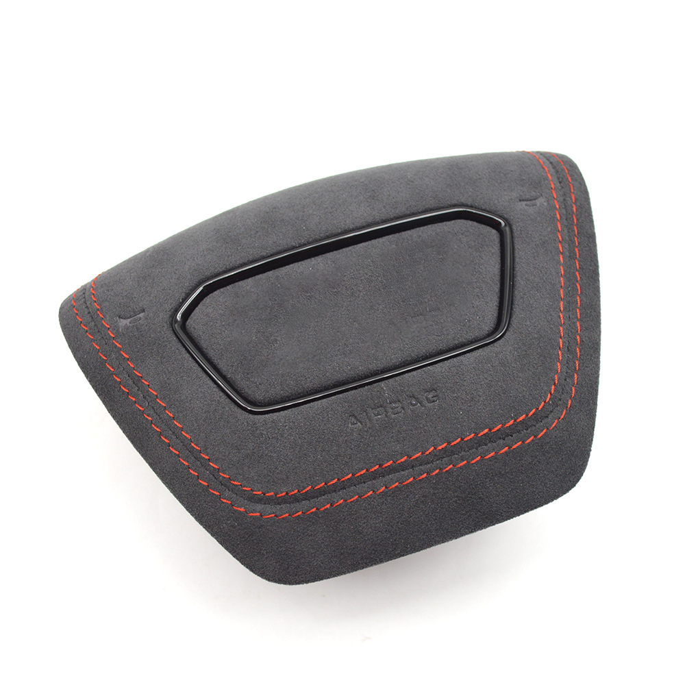 For Audi A6 C8 red white grey Alcantara Steering wheel decorative cover painting black