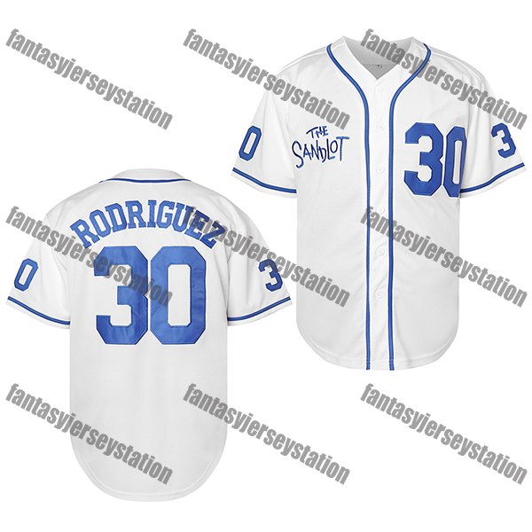 IN STOCK The Sandlot Baseball Jersey 30 Rodriguez Grey Embroidered Sports Shirt For Practice, Breathable Comfortable Fabric, Gifts For Son Dad Basebal