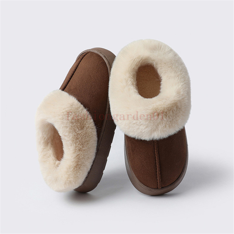 Free Shipping Winter FUR slippers chocolate brown beige pink designer slipper men women shoes flats casual slides comfort slip on sandals outdoor plus
