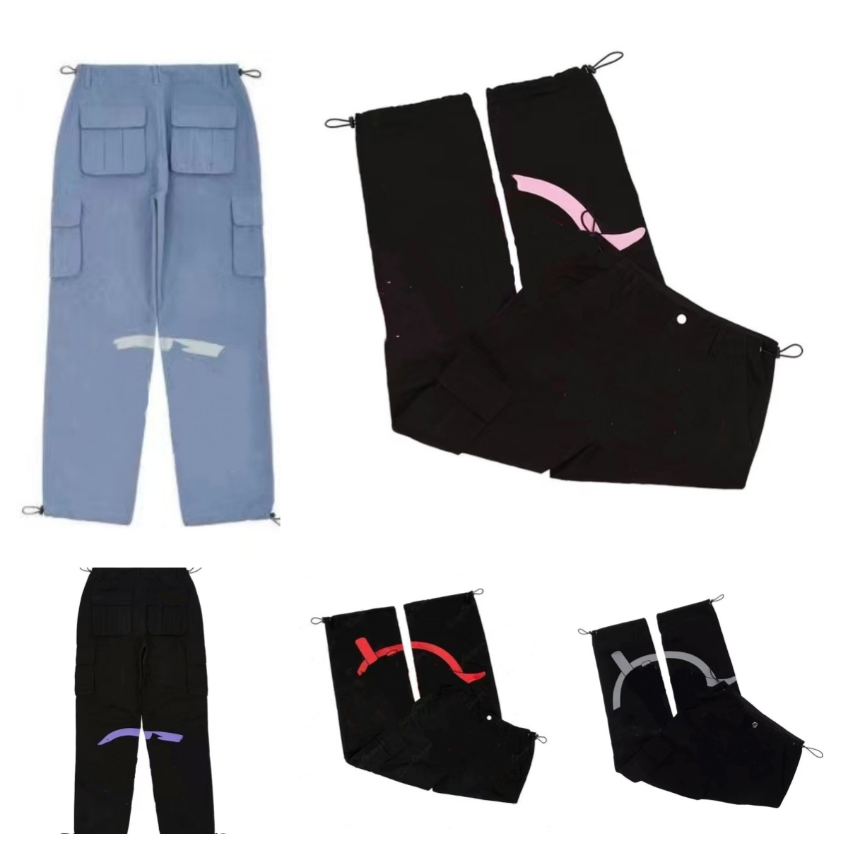 Men's Pants Streetwear Cargo Y2K Harajuku Hip Hop Designer Pant Overalls Street Gothic Baggy Wide Leg Trousers