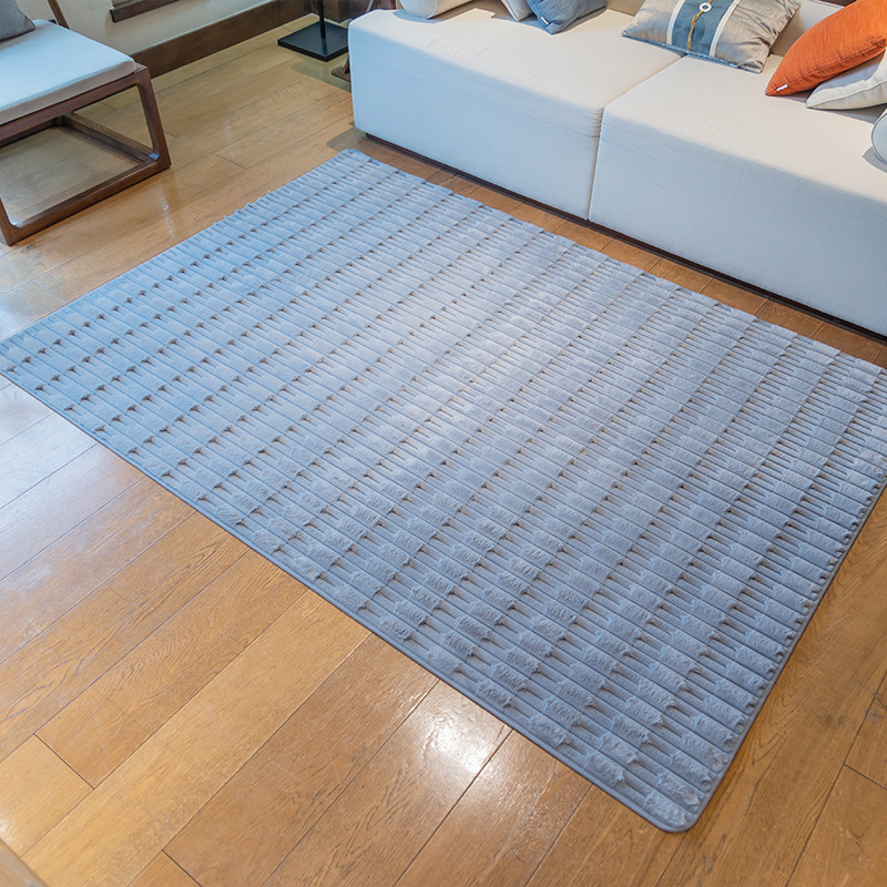 Modern Minimalist Rabbit Hair Bamboo Knot Patterned Floor Mat, Living Room Coffee Table Blanket, Easy To Maintain Home Sofa, Solid Color Rabbit Hair C