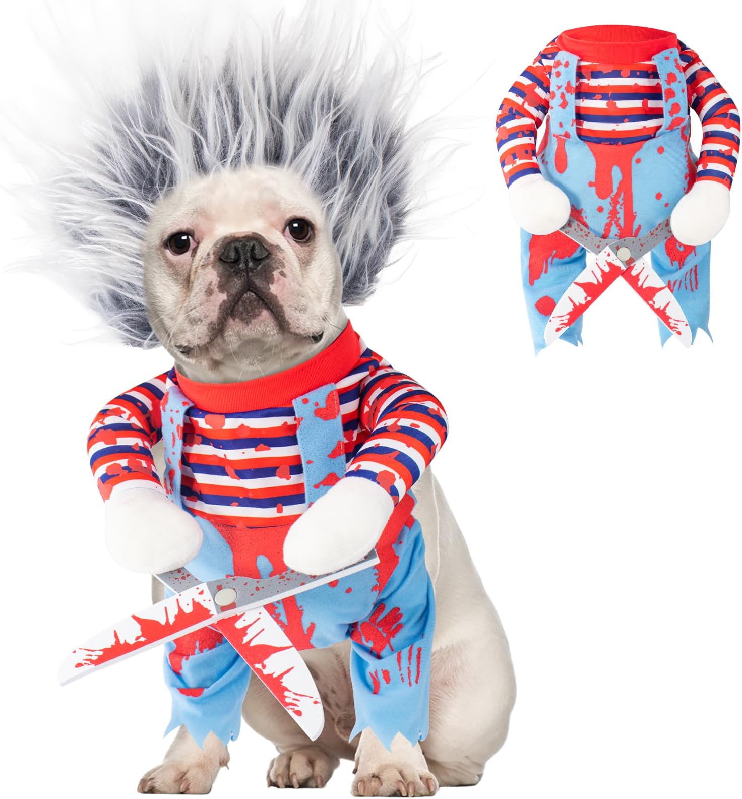 Deadly Costume Scissors Pet Halloween Small Large Dogs Puppy Cats, Funny Costumes Dog Cosplay Party Clothes Outfit for Christmas Special Events
