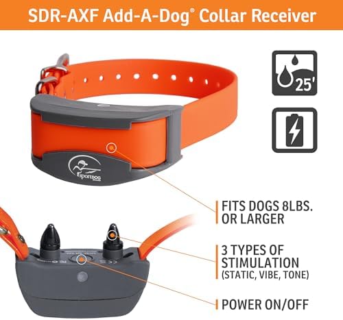 SportDOG FieldTrainer 425X/SportHunter 825 Add-A-Dog Remote Training Collar, Hunting Dog Collar - Waterproof Rechargeable with Tone, Vibration, and Sh