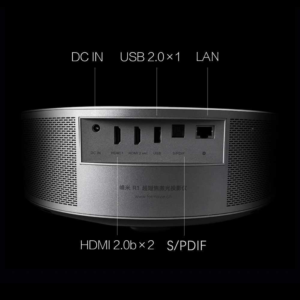 Projectors New R1 Laser Projector 1600ANSI Lumen Full HD Ultra Short Throw Projection TV With MEMC HDR10 Home Theater Bermer H241126