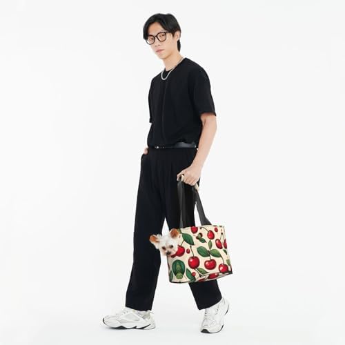 Others Dog Carrier Lovely Sweet Red Cherry 2 Pet Carrier Handbag Pet Tote Bag Cats Dogs Comfort Portable Foldable Pet Bag Dog Carrier H250213