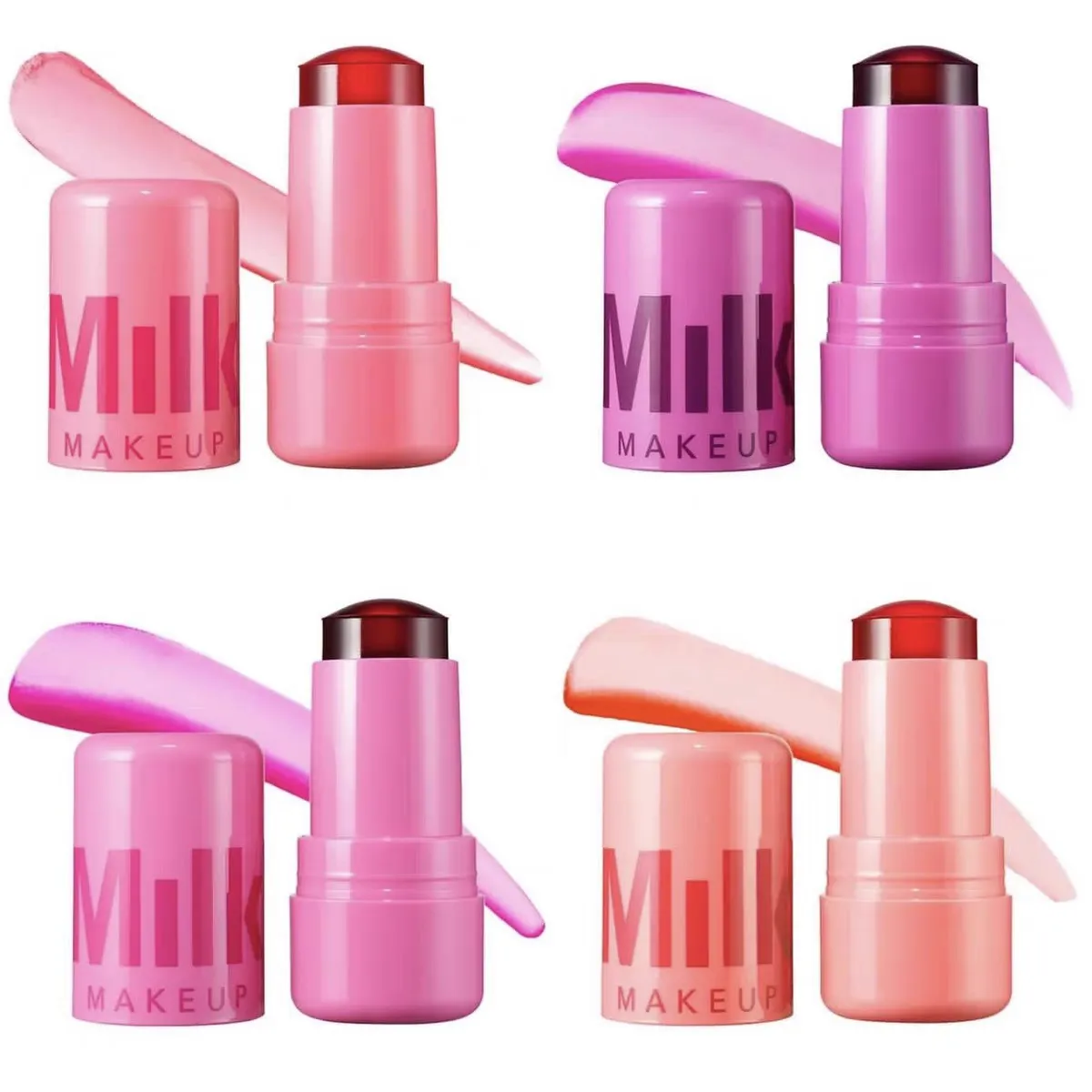 MILK MAKEUP Blush Jelly lipstick rouge cream stick lip face eye cheek blusher dual-use transparent lip dye lip 4 color good quality fast free shipping