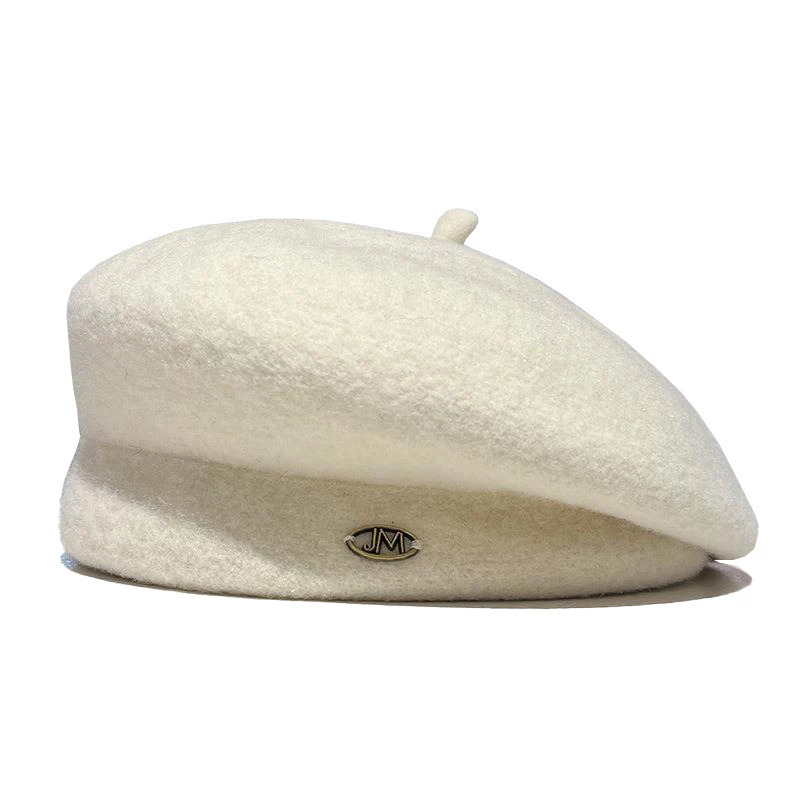 Women Autumn Winter Retro Woolen Felt Thick Berets Caps Big Head Fedora Classical Painter Hat 241127