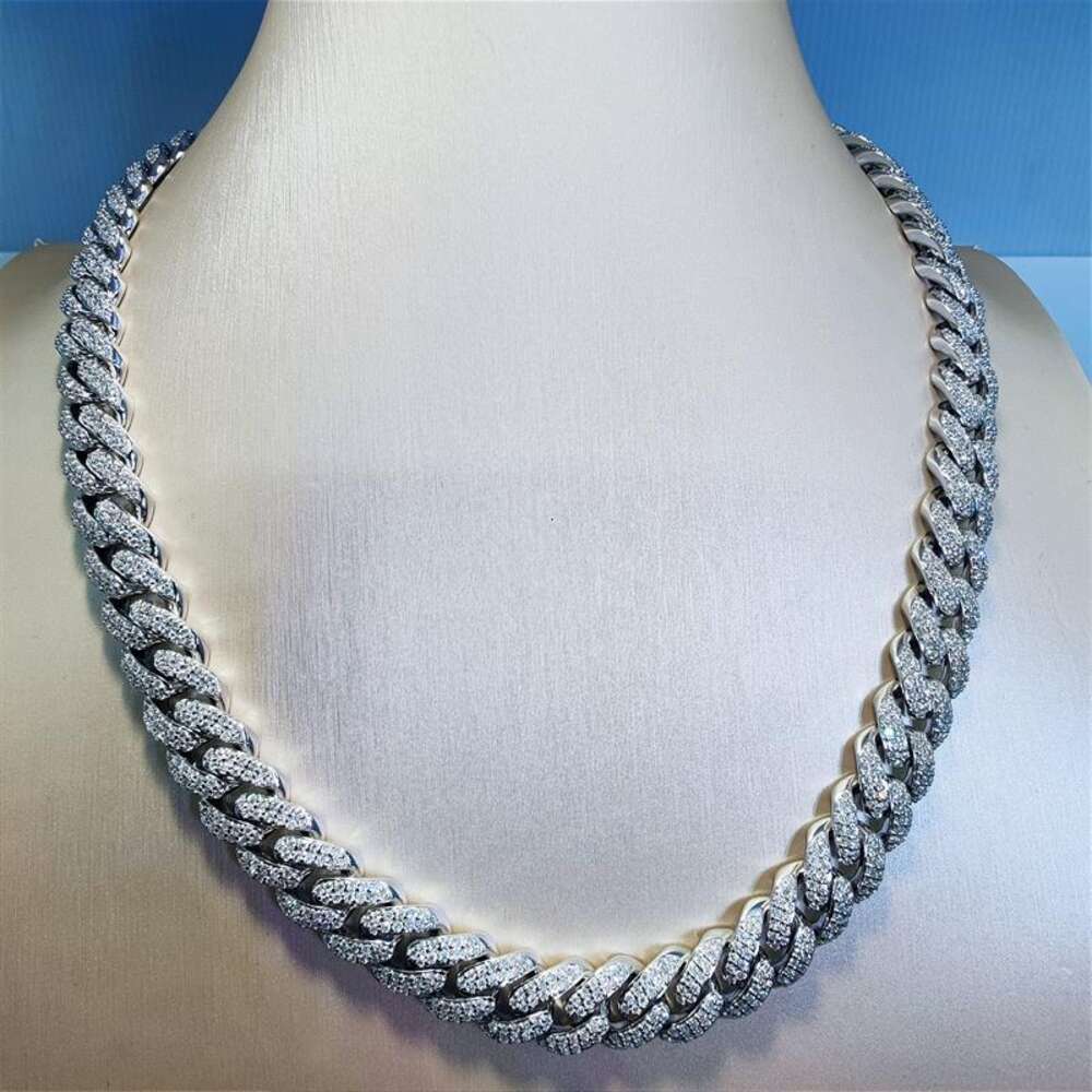 Sgarit Hip Hop Bling 3mm 4mm 5mm 6mm Gra Certified 10k Cluster Moissanite Tennis Chain Gra White Gold Necklace Jewelry