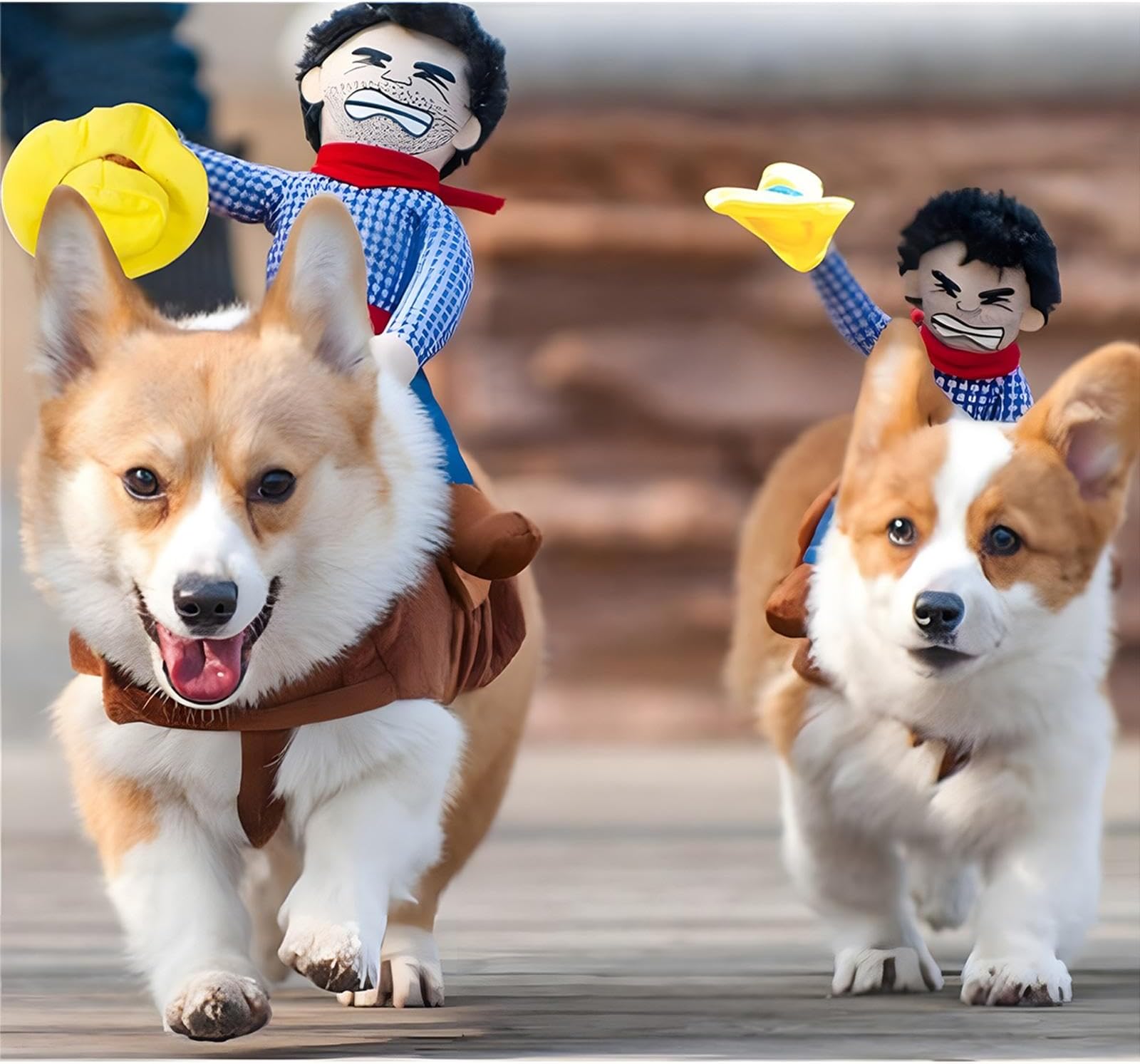 NACOCO Cowboy Rider Dog Dogs Clothes Knight Style with Doll and Hat for Halloween Day Pet Costume (XL