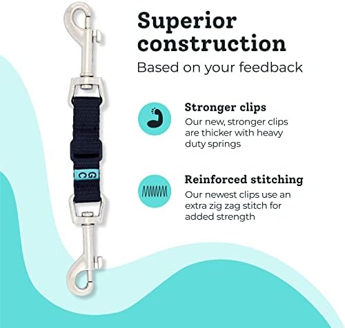 Creatures Companion Adjustable Collar Backup for Dog Harness, Prong, Pinch Collar, Gentle Lead Double Ended Clasp - Safety Clip