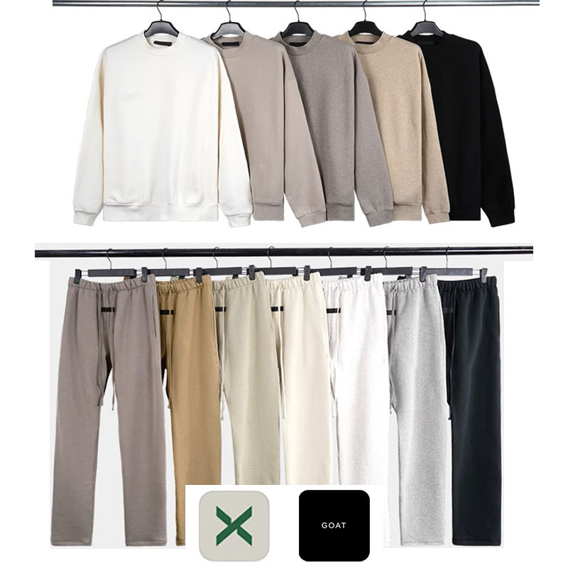 Designer hooded sweatshirt, round neck sweatshirt, straight-leg leggings sweatpants, high street retro fashion brand clothing, solid color, men and women winter style