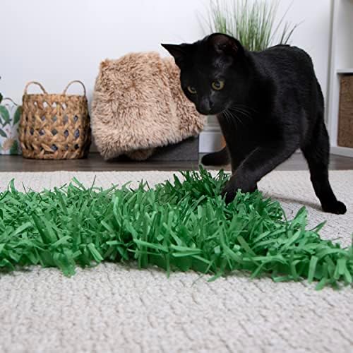 SmartyKat Instincts Meadow Mayhem Hide & Seek Paper Grass Rustle Cat Mat Toy - Green, 2-Pack
