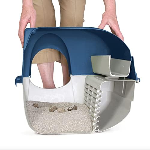 Omega Paw Premium Roll 'n Clean Litter Box Large,Cat, Peral Blue (PR-RA20-1)