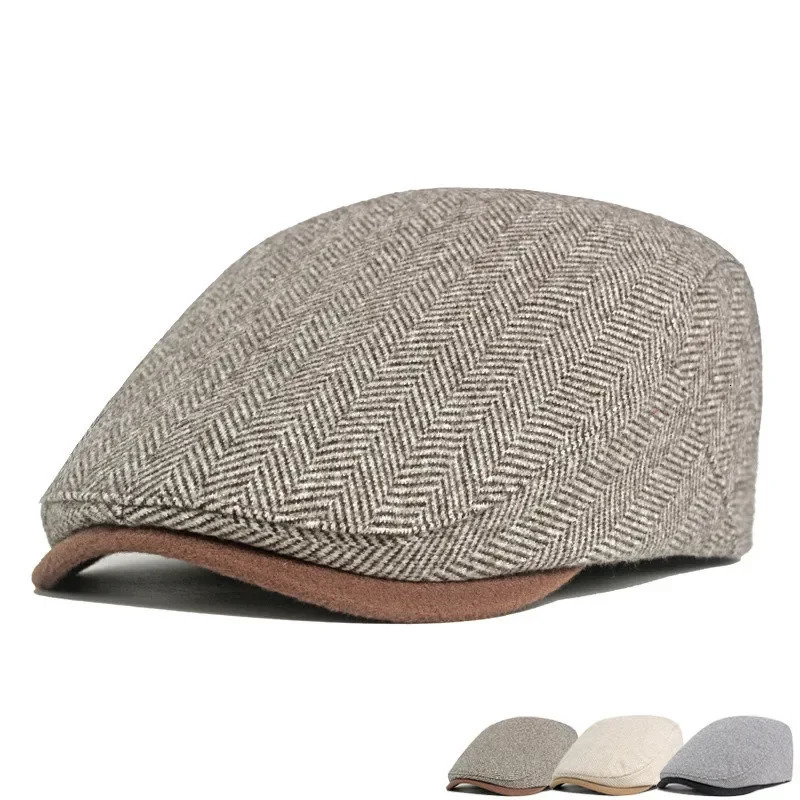LDSLYJR Autumn and Winter Polyester Solid Warm sboy Caps Flat Peaked Cap Men and Women Painter Beret Hats 131 241127