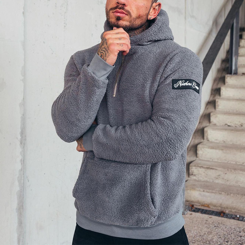 Autumn/Winter New Plush Sports Daily Mens Jacket Sweatshirt 241016