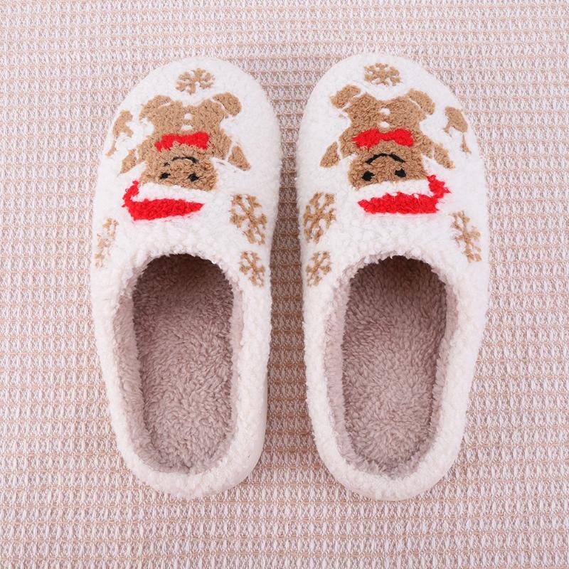 Slippers Christmas Gingerbread Man Cute Comfortable Soft Couple Anti Slip For Men Women zhanyishengli