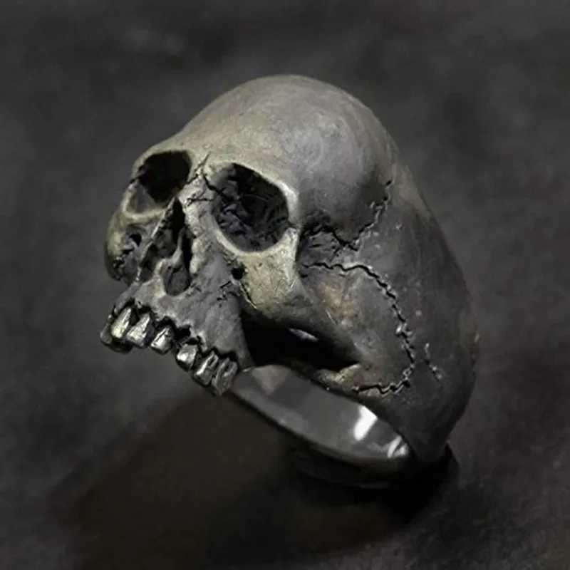 Punk Stainl Steel Skull Ring for Mens Gothic Punk Horror Skull Ring Mens Motorcycle Rock Biker Jewelry Gift WholesaleXJ241127