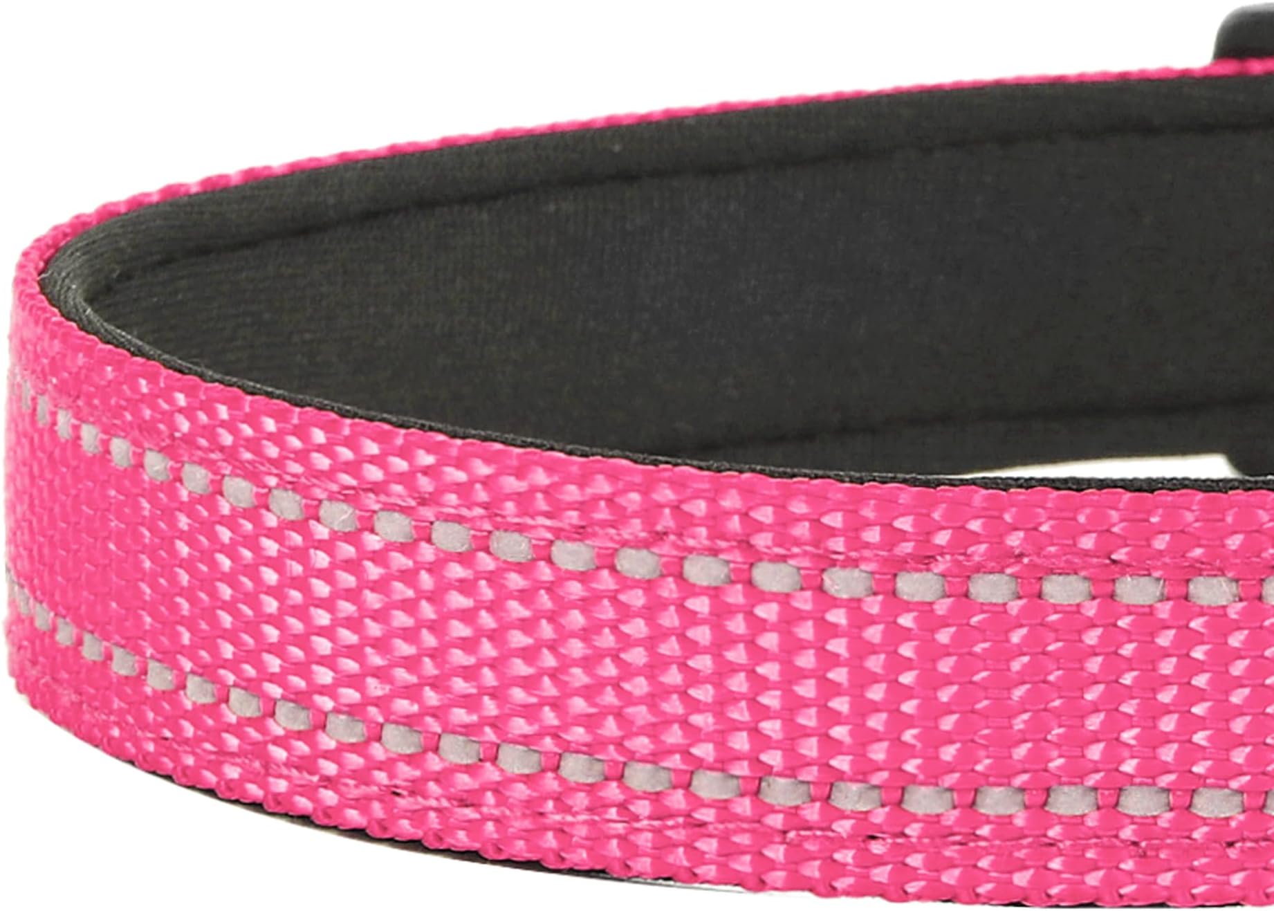 PWOD Reflective Dog Collar, Adjustable Soft Neoprene Padded Nylon Pet Collars with Buckle for Dogs,,M