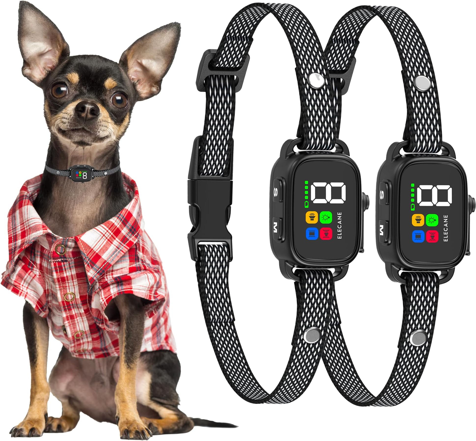 Extra Bark for Small Dogs 5-5 lbs Puppies No Shock Anti Barking Collar with 7 Sensitivity Levels and 3 Beep&Vibration Modes Humane Dog Training Device