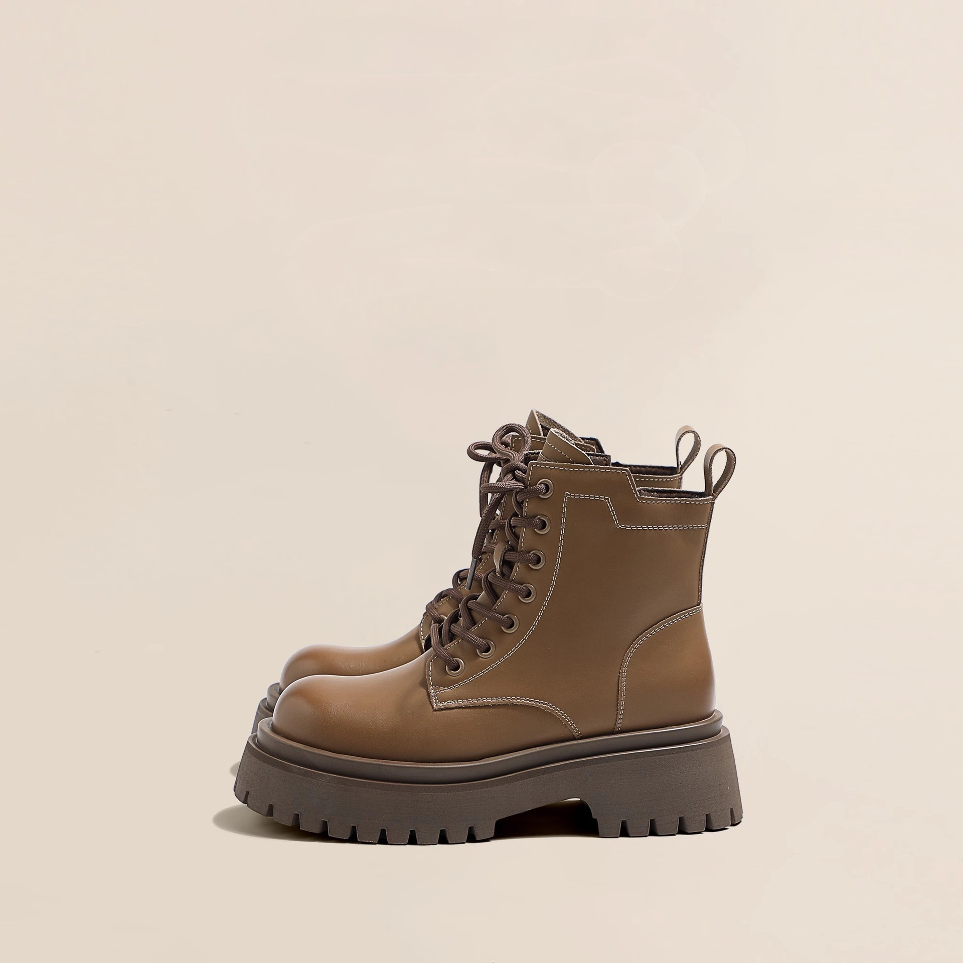 Genuine BeauToday Leather Ankle Boots Women Metal Eyelets Side Zip Round Toe Motorcycle Booties New Lady Shoes Plus Size 03686 8d0c