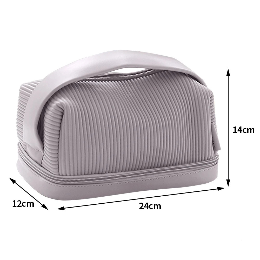 Double Layer Toiletry Bag Multi-function Beauty Bag Large Capacity Cosmetic Bag Fashion Makeup Tool Pouches for Weekend Vacation 241127
