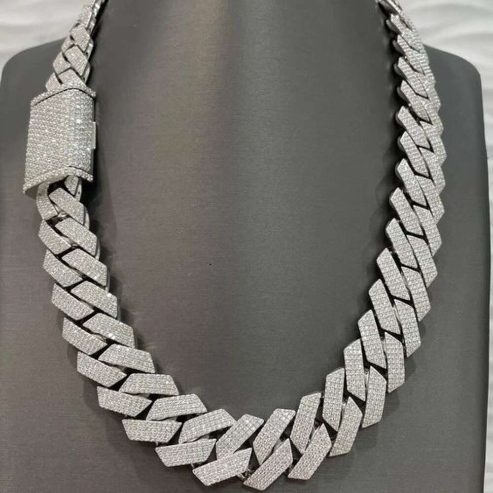 Hip Hop Jewelry Chain Necklace Fashion Men Miami 18k Solid Gold Custom Full Diamond Moissanite Cuban Link Price