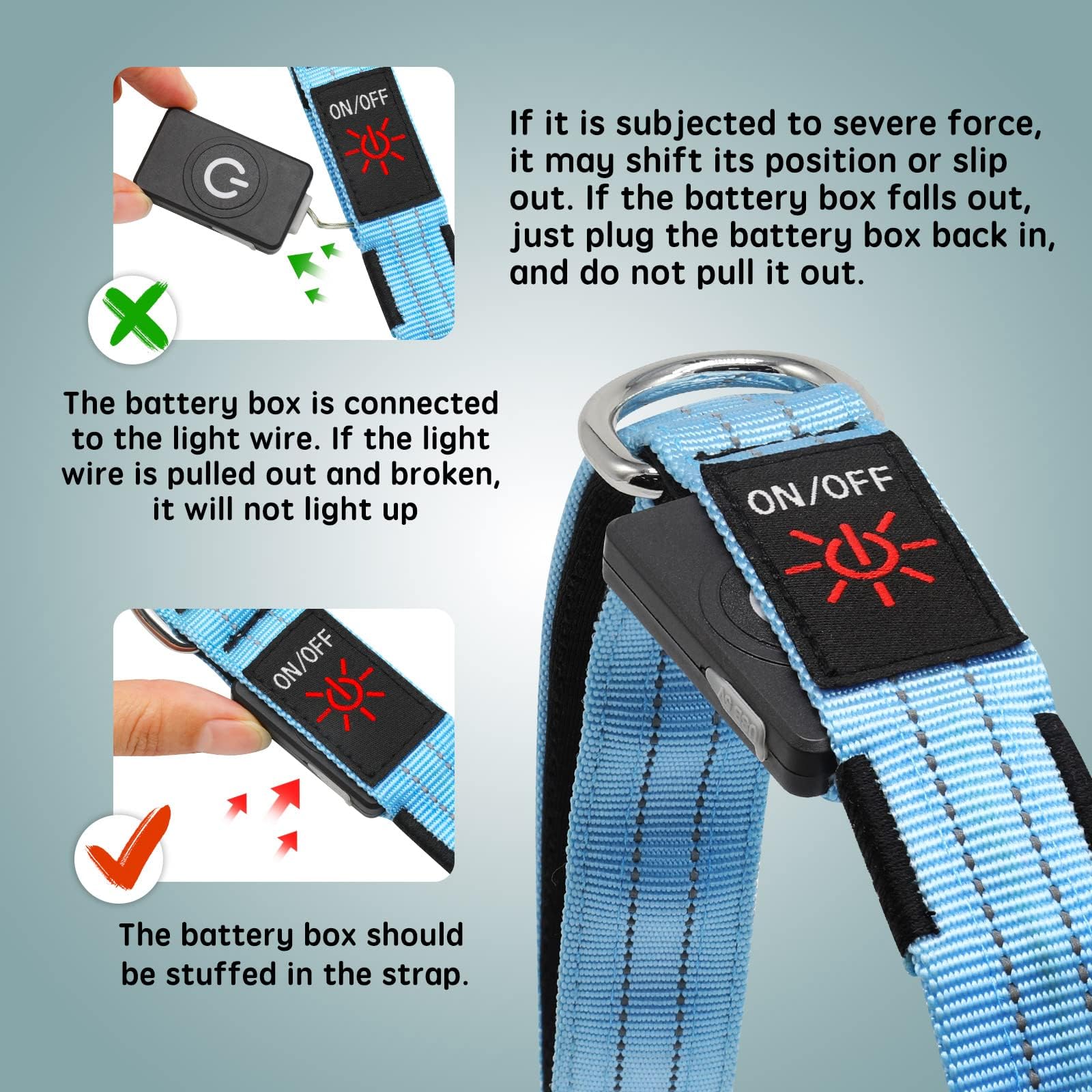 Blinlit Led Leash, Ft Light Up Rechargeable Waterproof, Nylon Reflective Leashes with Padded Handle Night Walking, Safety Glow in The Dark Dog Leash f