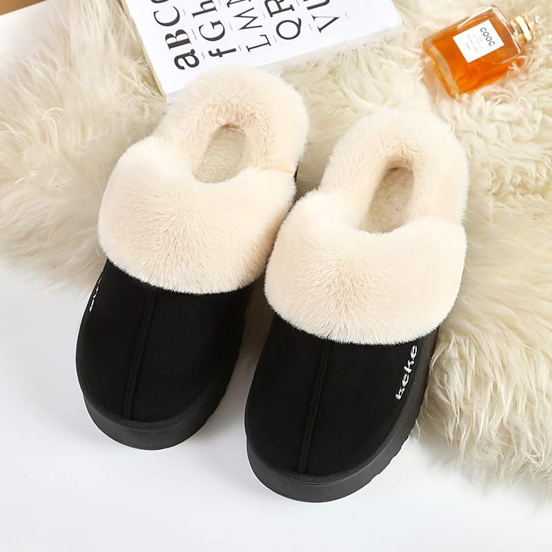Free shipping slippers designer women shoes Winter Warm Flat Fur slides womens Fluffy Furry Home Slide Comfort Non Slip indoor mens Platform sliders e