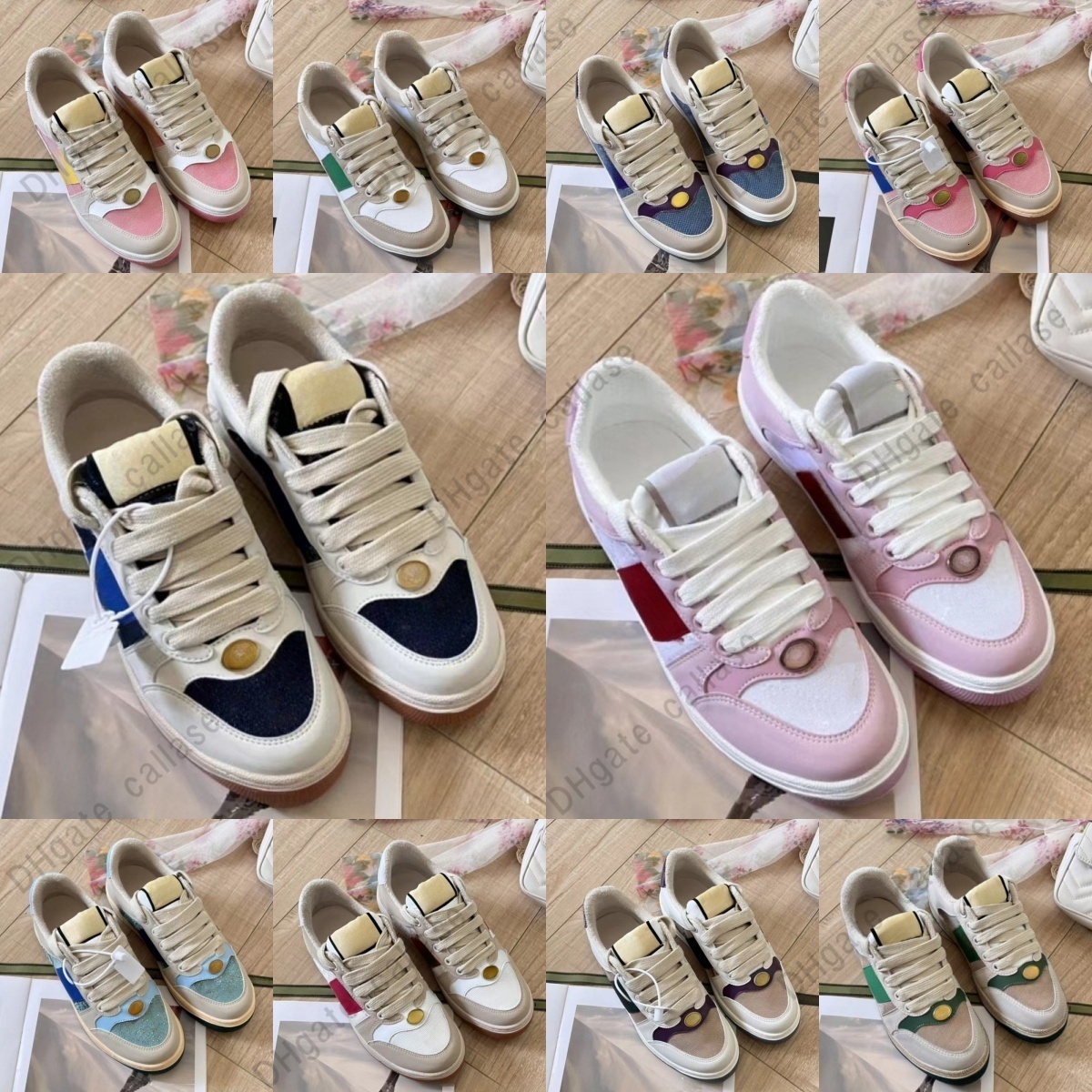 Women's dress shoes Luxury design sports running shoes High Edition Water Diamond men and women Couple 2025 New Versatile Dirty Small White Casual Board Shoes