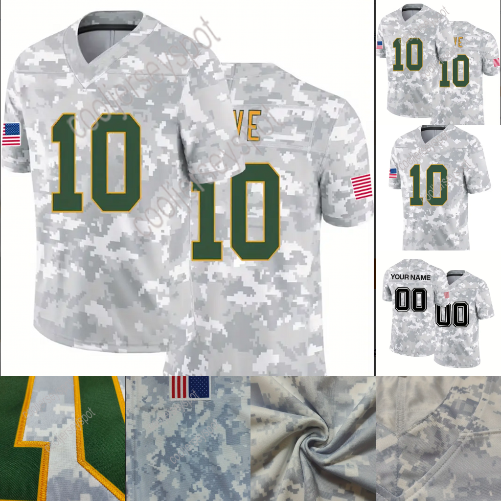 # 10 Love #12 Aaron Rogers Camo Salute to Service Football Jersey Custom Any Name Number S-XXXL Mens Womens Youth