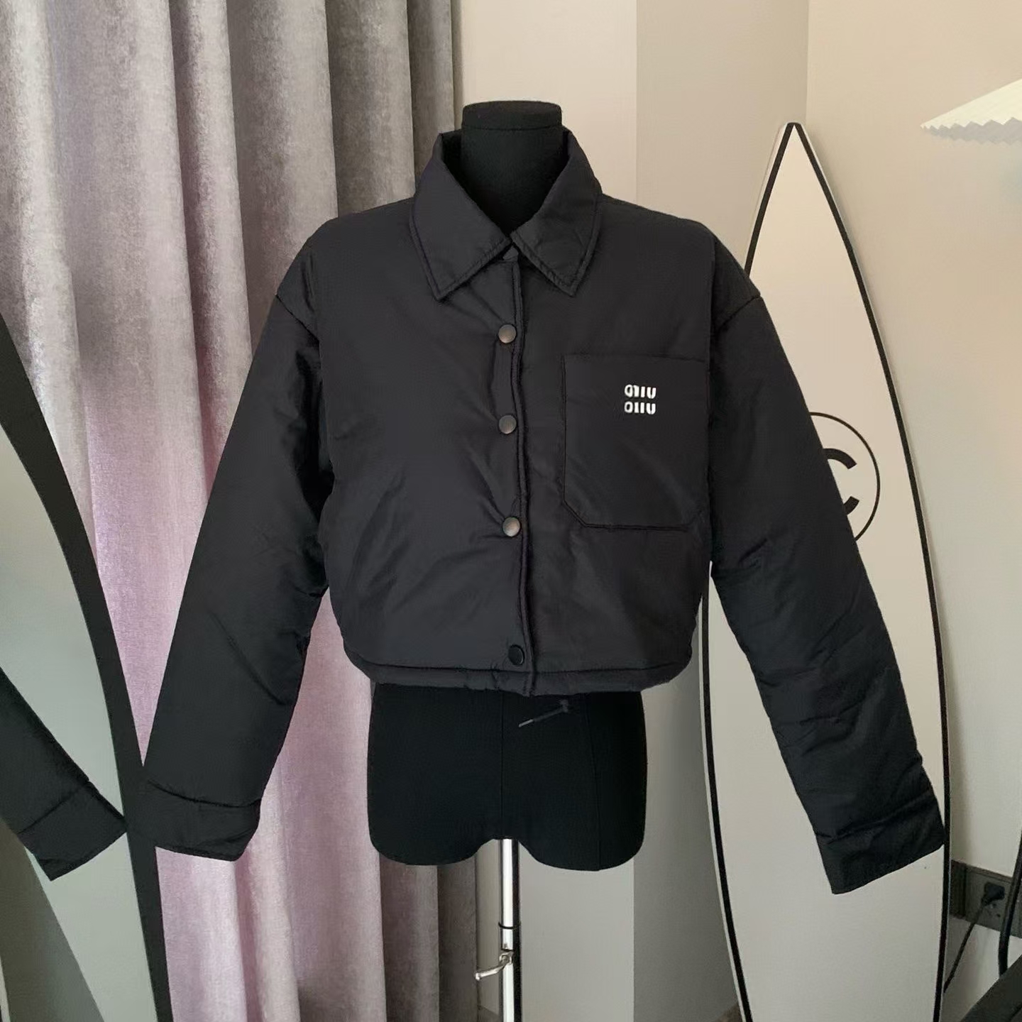 Parkas Down Jackets mui mu Outerwear Coats Warm Cotton-padded Clothes Loose Letter Embroidery Clothing Fashion Korean Style S M L