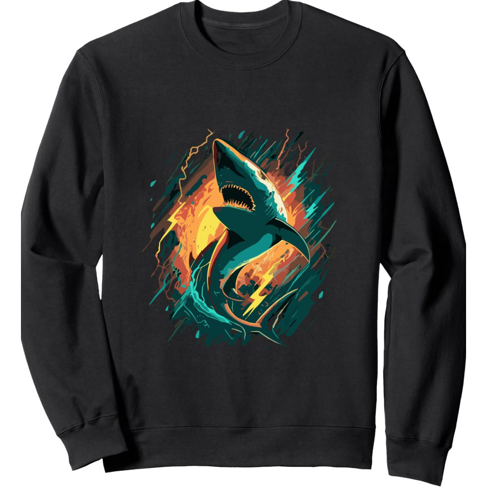 Long Sleeve Shirts for Men sweatshirt New Shark Design Sweatshirt T shirt Tee Streetwear Casual tops clothes Fashionable, cute, and warm