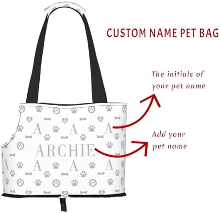 Others Dog Carrier Personalized with Name Custom Soft Sided Pet Purse Portable Bag for Medium Cat Small Dogs Puppy Pug Handbag Tote Pets Travel Hiking