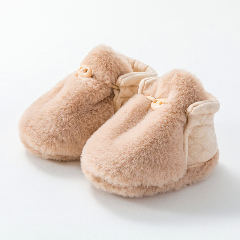 Baby Little Kids Girl Shoes Autumn Winter Infant Boy Cotton Sole Anti-slip Crib Shoes Cutefeet Toddler Plush Warm Floor Shoe First Walkers