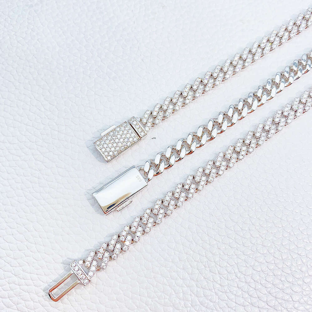 Custom Miami American Necklace Sterling Silver 925 Jewelry Iced Out Diamond Hip Hop 6.5mm Vvs Moissanite Cuban Link Chain