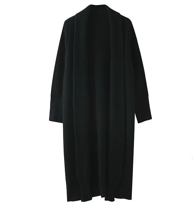 Casual Long Cashmere Cardigan Women Tops Vintage Loose Sweater Coat Solid Oversized Jumper Korean Fashion Clothes 241112