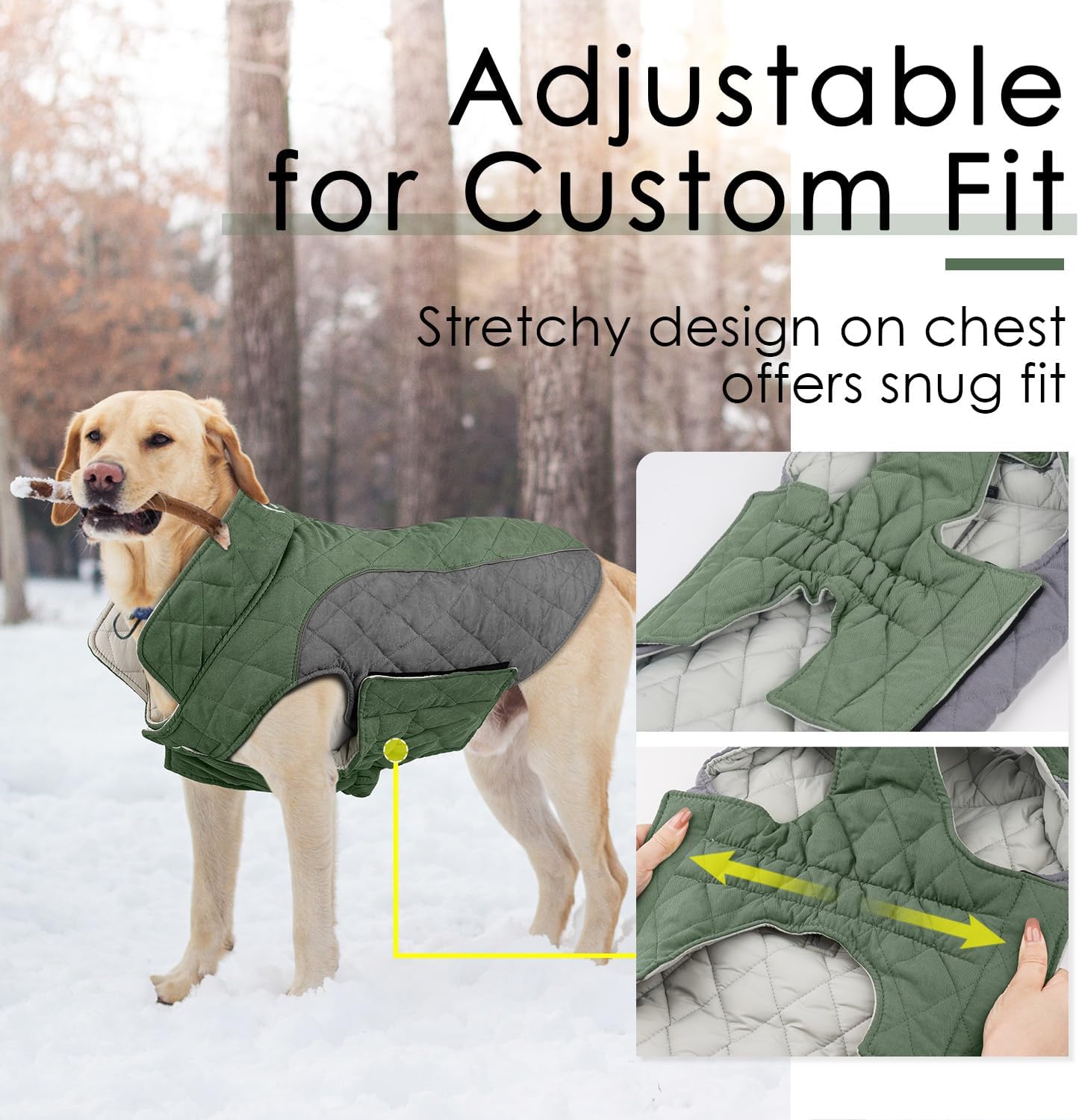 ThinkPet Cold Weather Coats - Cozy Waterproof Windproof Reversible Winter Dog et, Thick Padded Warm Coat Reflective Vest Clothes for Puppy Small Mediu