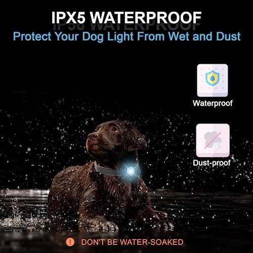 Tubasion Rechargeable Light, 2024 Best 7 Color Changing Light Collar with 100% Waterproof and Durable Silicone Band. Dog Lights for Night Walking, Cam