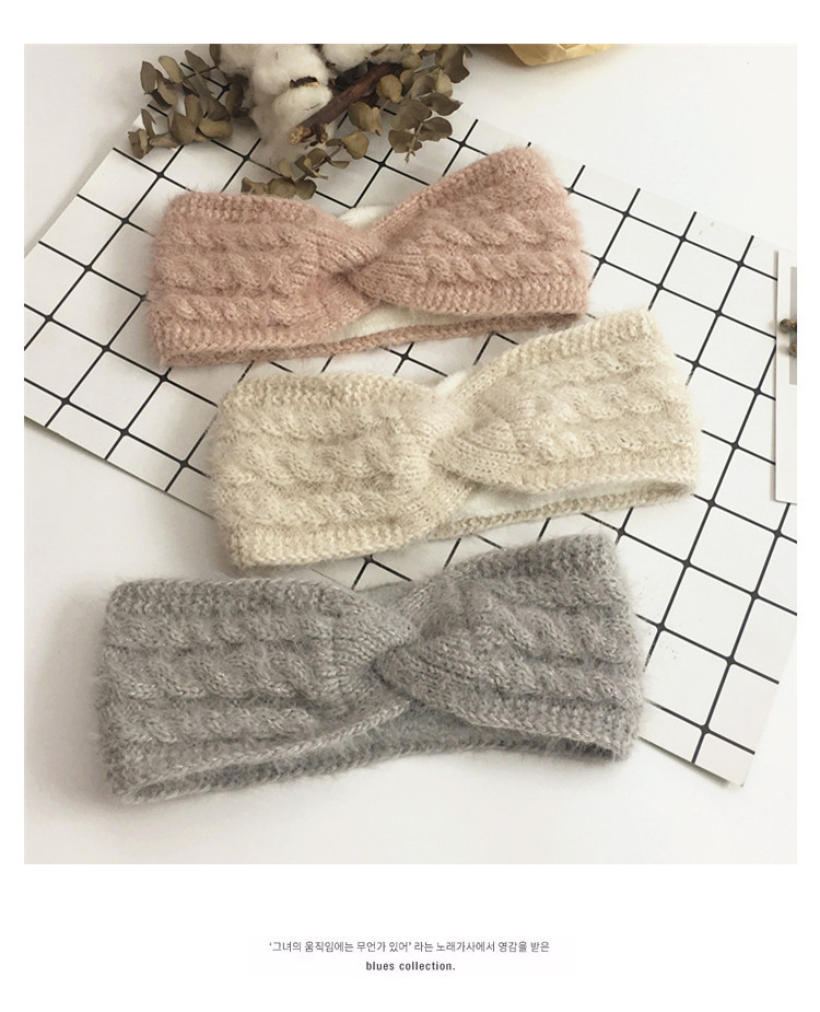 Autumn and winter new European and American knitted cross headband ear protection headband women's warm woolen headband headwear accessory