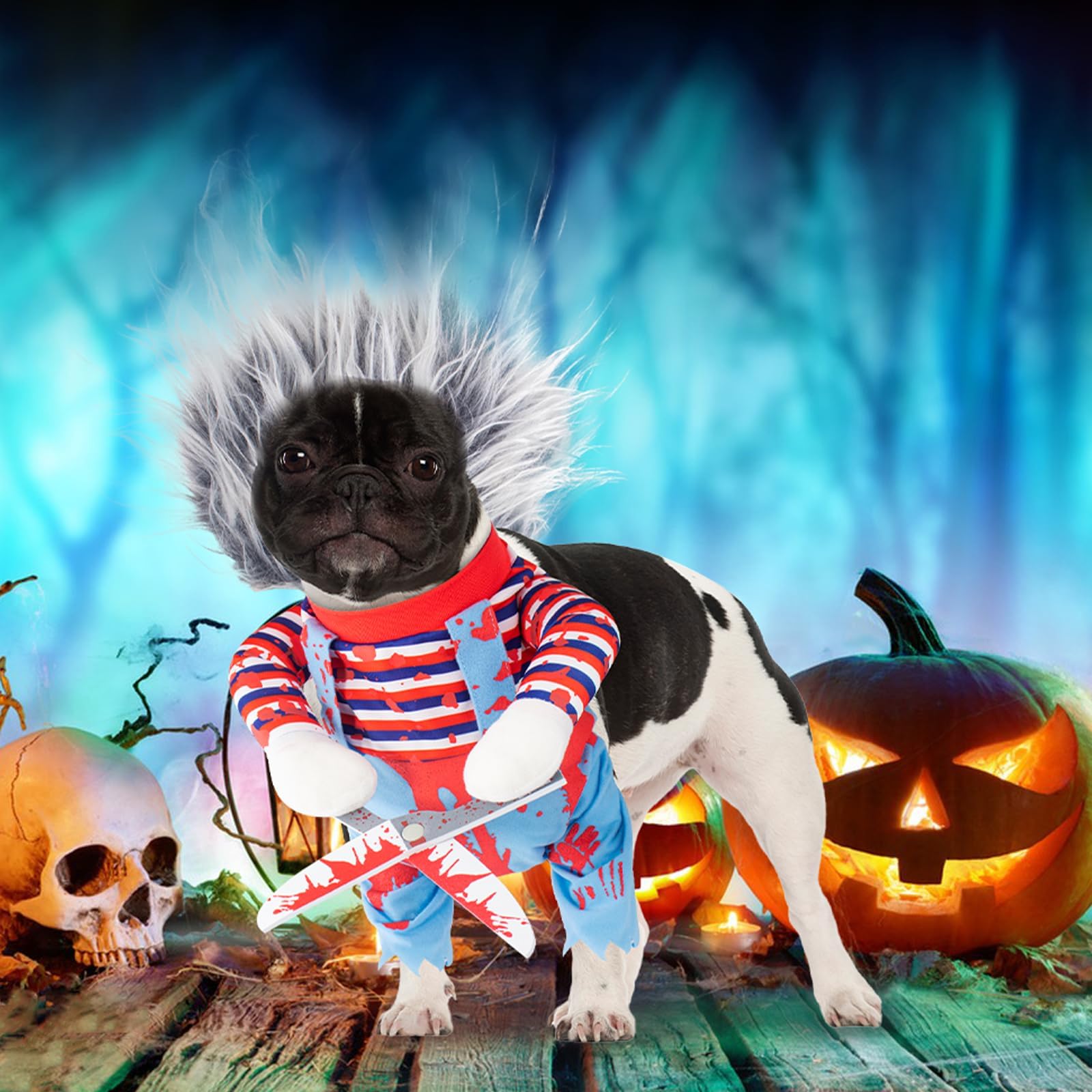 Deadly Costume Scissors Pet Halloween Small Large Dogs Puppy Cats, Funny Costumes Dog Cosplay Party Clothes Outfit for Christmas Special Events