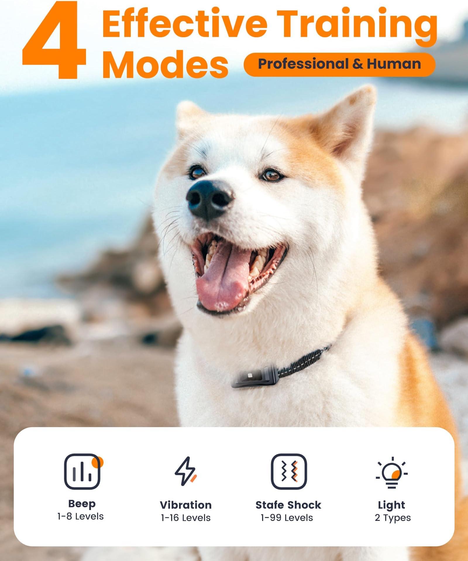 Shock 4265Ft Collar Remote Large Medium Small Dogs, IP67 Waterproof with 4 Safe Training Modes, Security Lock, Dog Bark E-Collar for All Breeds(Green 