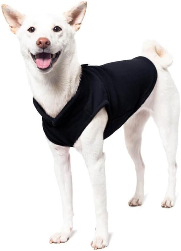 Gooby Vest Blue, Warm Pullover Fleece et with O-Ring Leash Winter Sweater Coat - Cold Weather Dog Clothes for Small Dogs Boy or Girl